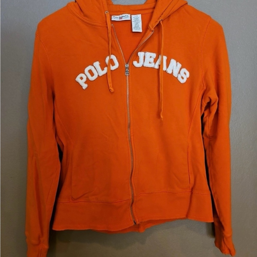 Apollo Jeans Women's Vibrant Orange Zip-Up Hoodie